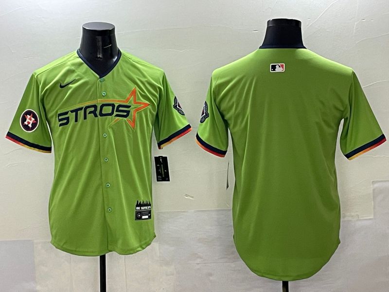 Men Houston Astros Blank Green three generations Joint Name 2025 Nike MLB Jersey style 3->houston astros->MLB Jersey